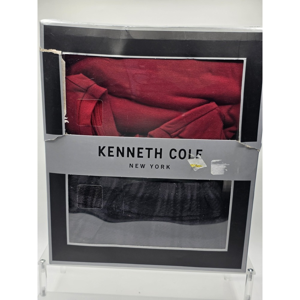 Kenneth Cole Lounge Set Mens Sz S Long Sleeve T Shirt Jogger Pant Red Gray NEW
